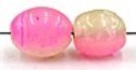 glaskr. ovaal 11x9mm felrose/beige gemarmerd 10st.