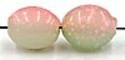 glaskr. ovaal 11x9mm rose/groen gemarmerd 10st.