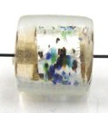 silverfoilband gespikkeld 10x10mm zalmrose 5st