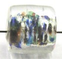 silverfoil gespikkeld 12x9mm wit 5st.