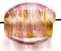 silverfoil ovaal 12x10mm rose gestreept 5st