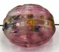 silverfoil geribde schijf 16x10mm rose 2st.