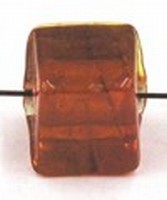 glaskraal blokje 7x7mm oranjerood 10st