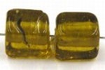 Glaskraal 8mm blokje bruin 10st