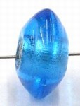 glaskraal schijf 9x15mm helder blauw