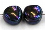 glaskraal plat gedeukt 8x5mm groen 10st