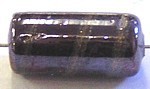 glaskraal ton 18x10mm paars/goudstreep 5st.