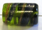glaskraal ton 18x11mm groen/blauw/goudstreep 5st