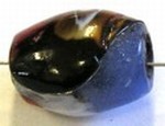 glaskraal 15x13mm bruin/blauw millifiory p.st