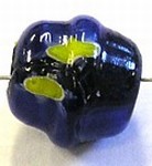 glaskraal 12x12mm geel/blauw 5st