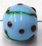glaskraal rond 11mm bewerkt babyblauw 5st.