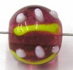 glaskraal rond 11mm bewerkt amethyst 5st.