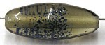 glaskraal ovaal 23x10mm rookzwart/blauwe stipjes 5
