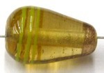 glaskr. druppel 19x13mm topaasgelestreep p.st