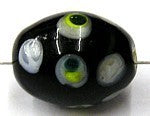 glaskraal ovaal 18x14mm zwart/stipppen p.st