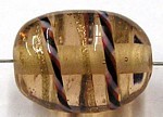 glaskraal ovaal 18x14mm zalm goudbonte slinger p.s
