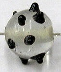 glaskraal rond 8mm tr. zwarte pukkels 5st