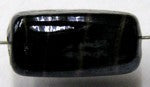 glaskraal rechthoek 18x9mm zwart goudstreep p.st