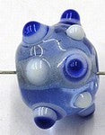 glaskraal rond 11mm l.blauw bl/witte ogen 5st