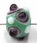 glaskraal pukkels 9mm groen lila/witte ogen 5st