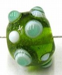 glaskraal pukkels 11mm groen wit/groene ogen 5st