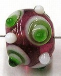 glaskraal pukkels 11mm rood groen/witte ogen 5st