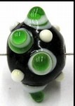 glaskraal pukkels 13mm zwart groen/witte ogen 5st