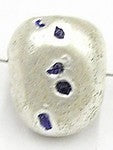 glaskr. 13x15mm silverfoil blauwe spikkel 8st