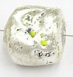 glaskr.20x20x15mm silverfoil spikkels 5st