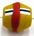 glaskraal ton 18x18mm oranje/rood/witte str. 2st