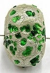 glaskr. 13x15mm silverfoil groene spikkel p.st