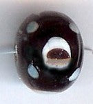 glaskr. 7x8mm antraciet/witte stip 25stuks
