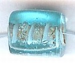 Glaskraal blokje 12x10mm transp turkoois 10st