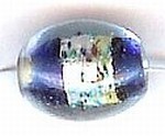 Glaskraal ovaal 14mm blauw silverfoil 15st
