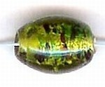 Glaskraal ovaal 12m groen silverfoil 25st