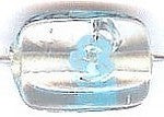 Glaskraal rechthoek 15x10mm lichtblauwe bloem 15st