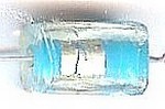 Glaskraal blokje 13x8mm turkoois silverfoil 15st UL
