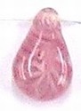 Glaskraal druppel ca. 23mm transp/rose p.st