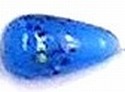Glaskraal druppel 18mm blauw met spikkels 5st