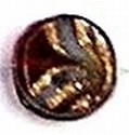 Glaskraal schijf 14mm d.rood/blauw/goud 5st UL