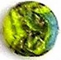 Glaskraal schijf 17mm geel/blauw/goud p.st