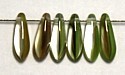 Glasdruppel 3 x 10 Crystal / Green / Red 50st.