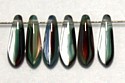 Glasdruppel 3 x 10 Crystal / Red / Brown 50st.