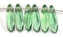 Glasdruppel 3x10mm transp groen 50st.