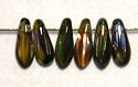 Glasdruppel 3 x 8 Crystal / Yellow AB / Chrom 100s
