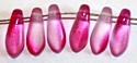 Glasdruppel 3x8mm rose evelina 100st.