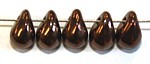 Glasdruppel 4x6mm zwart brons gelusterd 50st.