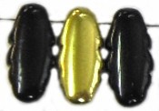 Glasdruppel 5x13 gekarteld zwart brass 20st.