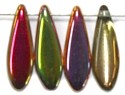 Glasdruppel 5x16mm peridot/vitex 25st.