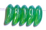Glasdruppel 6x17mm banaan opaal groen 24st.